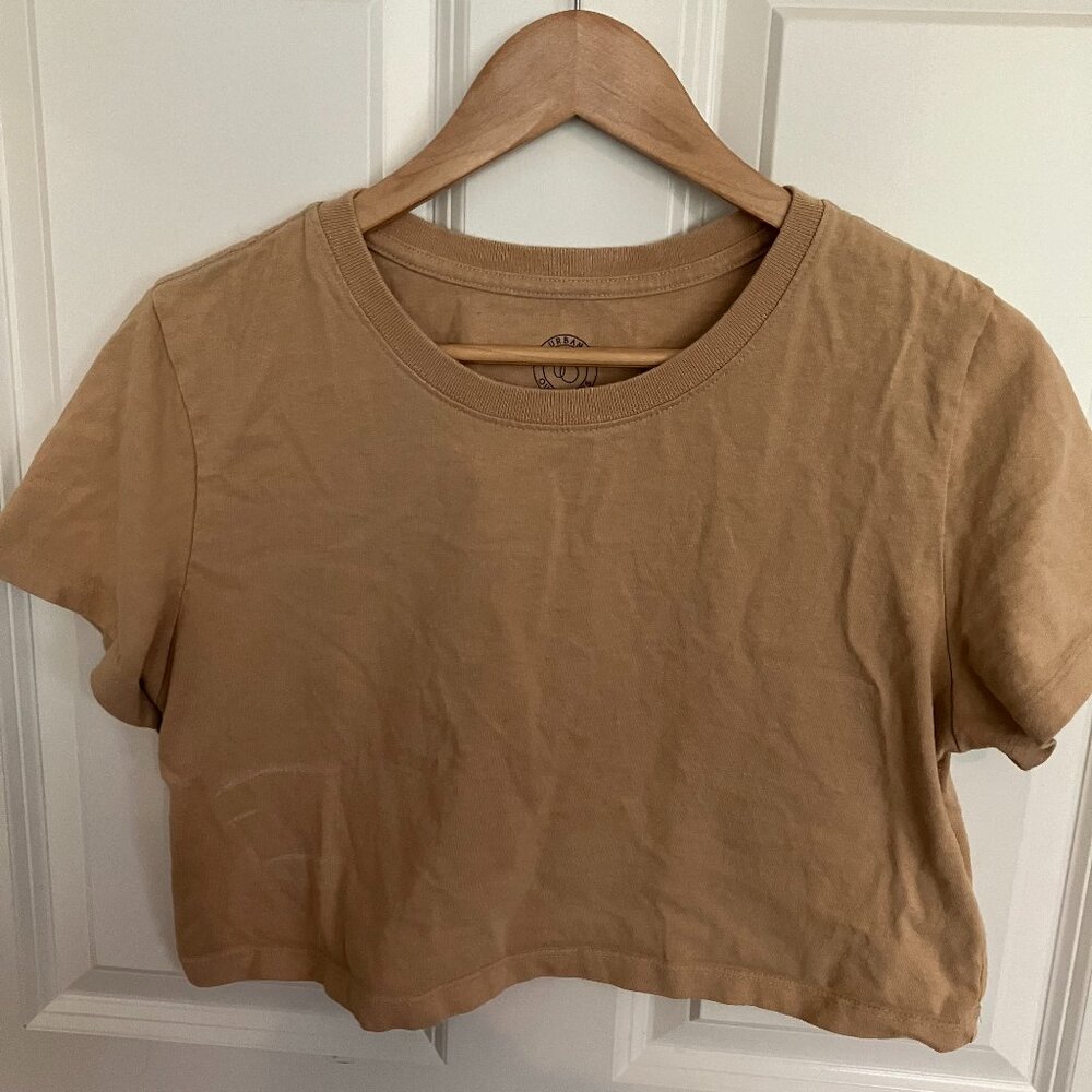 Urban Outfitters Brown Cropped T-Shirt